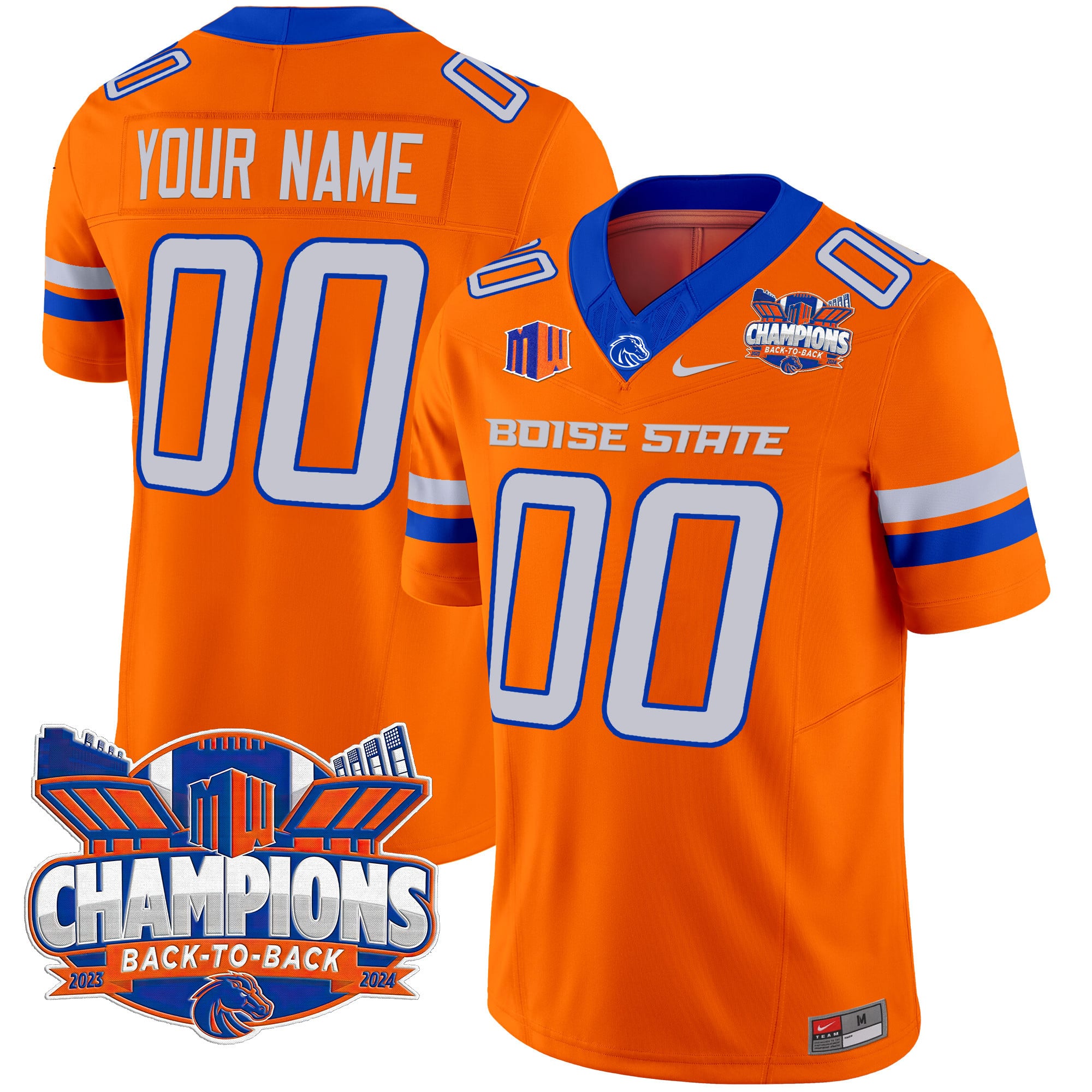 Boise State Broncos 2024 Back To Back Champions Vapor Limited Custom Jersey – All Stitched