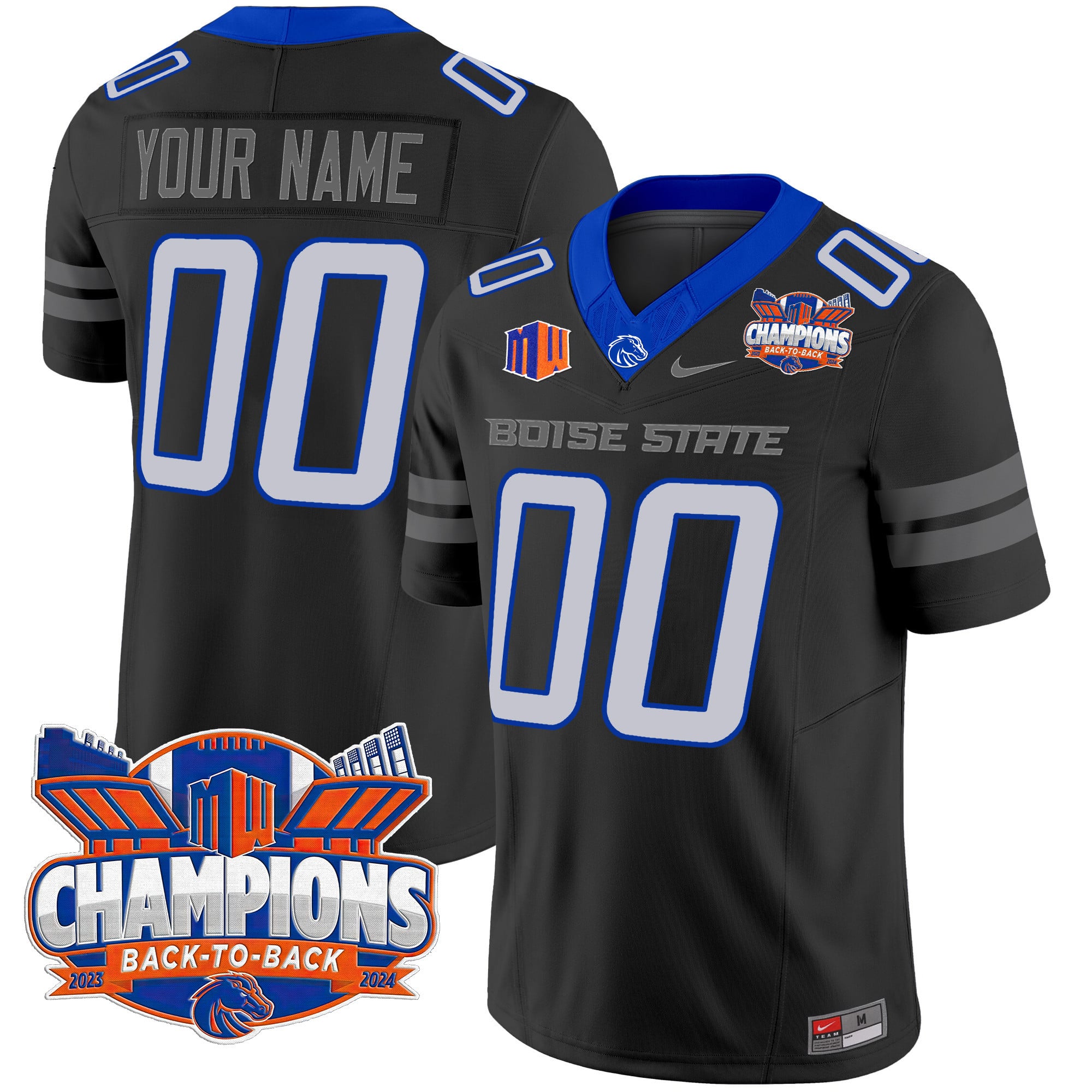 Boise State Broncos 2024 Back To Back Champions Vapor Limited Custom Jersey – All Stitched