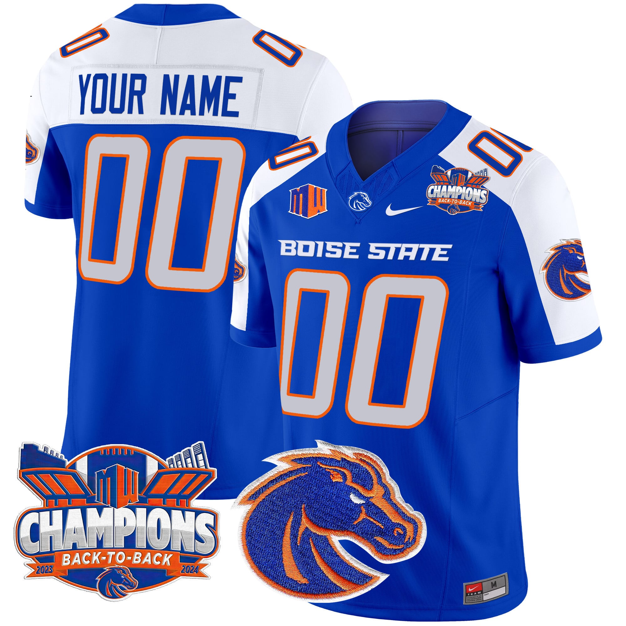 Boise State Broncos 2024 Back To Back Champions Vapor Limited Custom Jersey – All Stitched