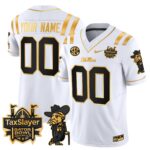 Ole Miss Rebels 2024 Gator Bowl Patch Gold Vapor Limited Custom Jersey – All Stitched