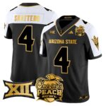 Men’s Arizona State Sun Devils 2025 Peach Bowl Gold Vapor Limited Jersey V2 – All Stitched
