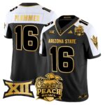 Men’s Arizona State Sun Devils 2025 Peach Bowl Gold Vapor Limited Jersey V2 – All Stitched