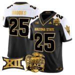 Men’s Arizona State Sun Devils 2025 Peach Bowl Gold Vapor Limited Jersey V2 – All Stitched