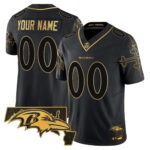 Ravens Maryland Flag Map Patch Gold Vapor Limited Custom Jersey – All Stitched