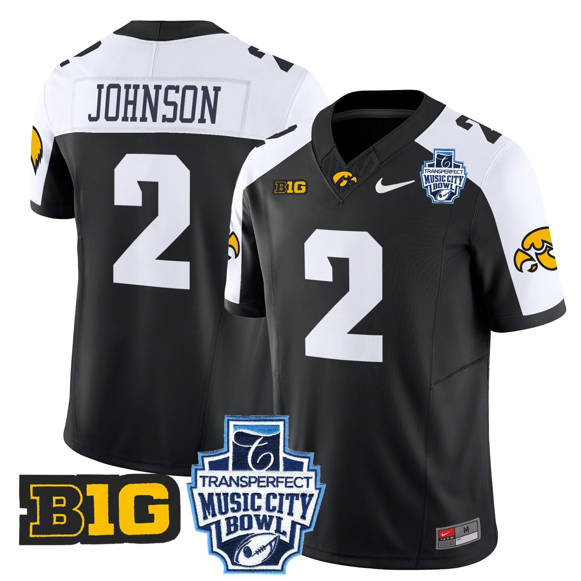 Men’s Iowa Hawkeyes 2024 Music City Bowl Vapor Limited Jersey – All Stitched