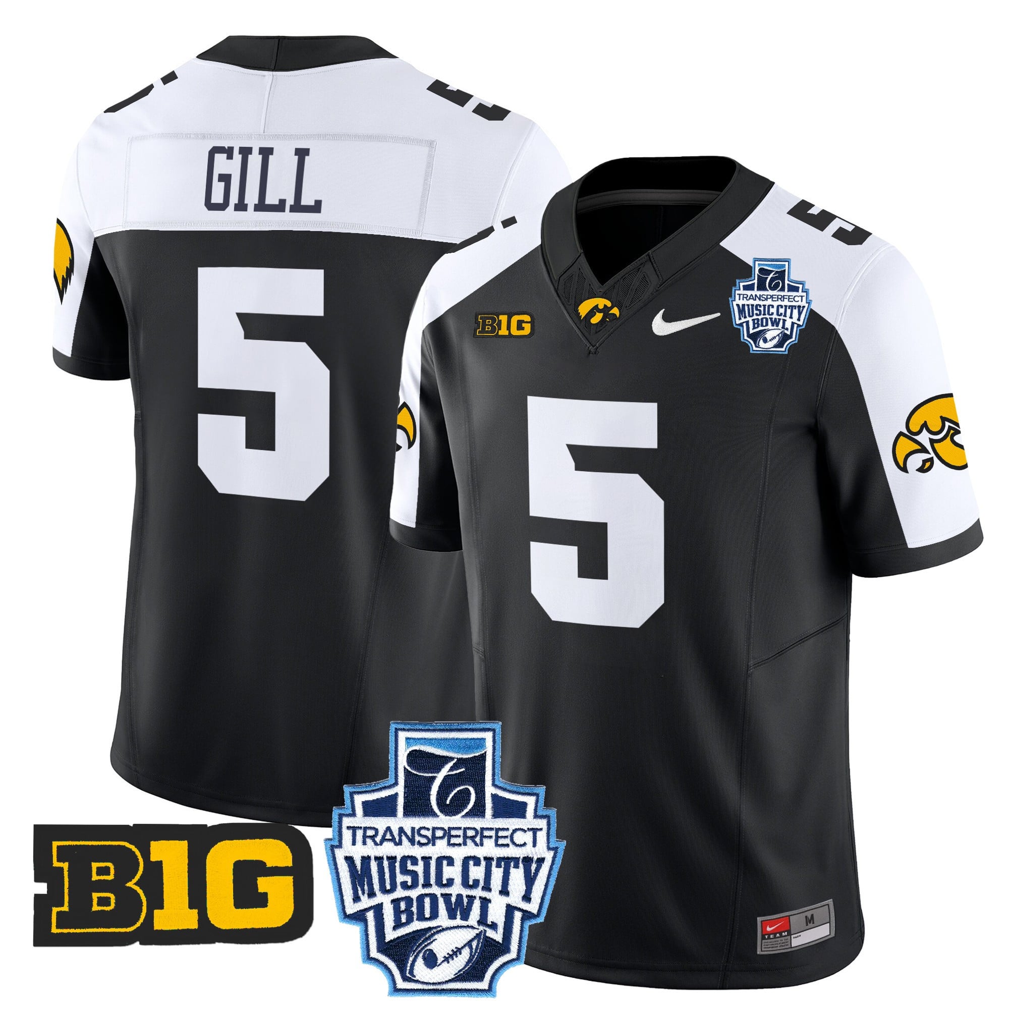 Men’s Iowa Hawkeyes 2024 Music City Bowl Vapor Limited Jersey – All Stitched