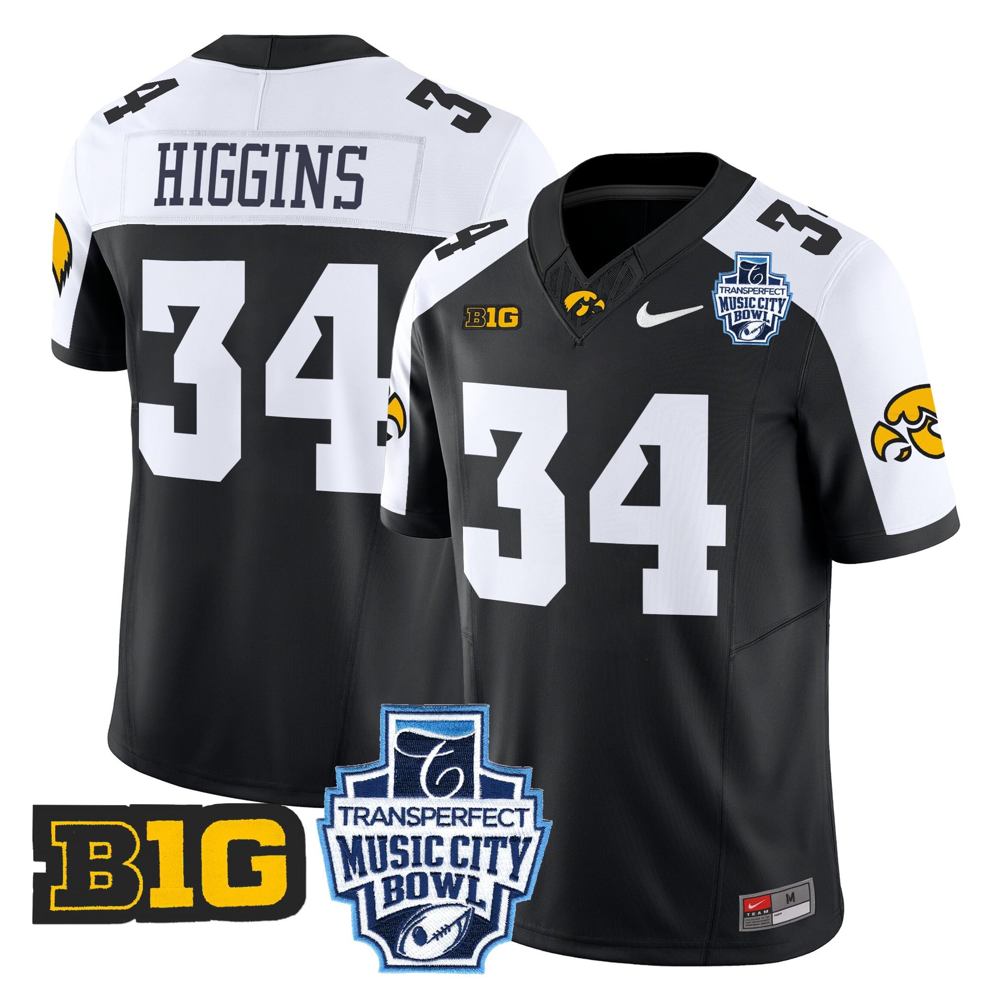 Men’s Iowa Hawkeyes 2024 Music City Bowl Vapor Limited Jersey – All Stitched