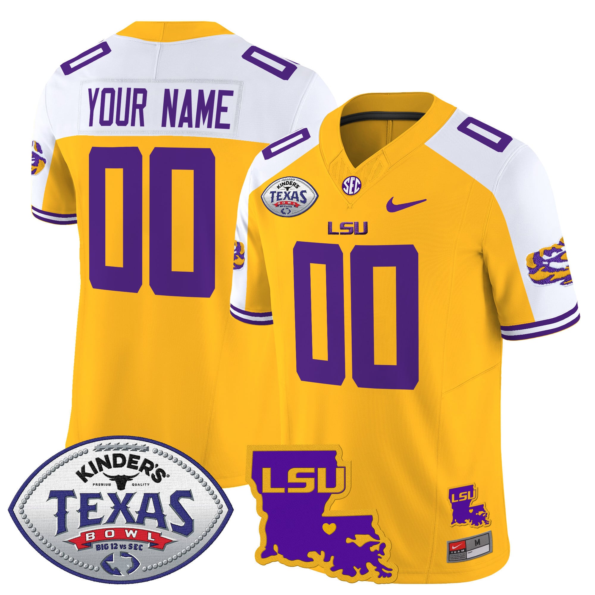 LSU Tigers 2024 Texas Bowl Patch Vapor Limited Custom Jersey – All Stitched