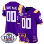 LSU Tigers 2024 Texas Bowl Patch Vapor Limited Custom Jersey – All Stitched