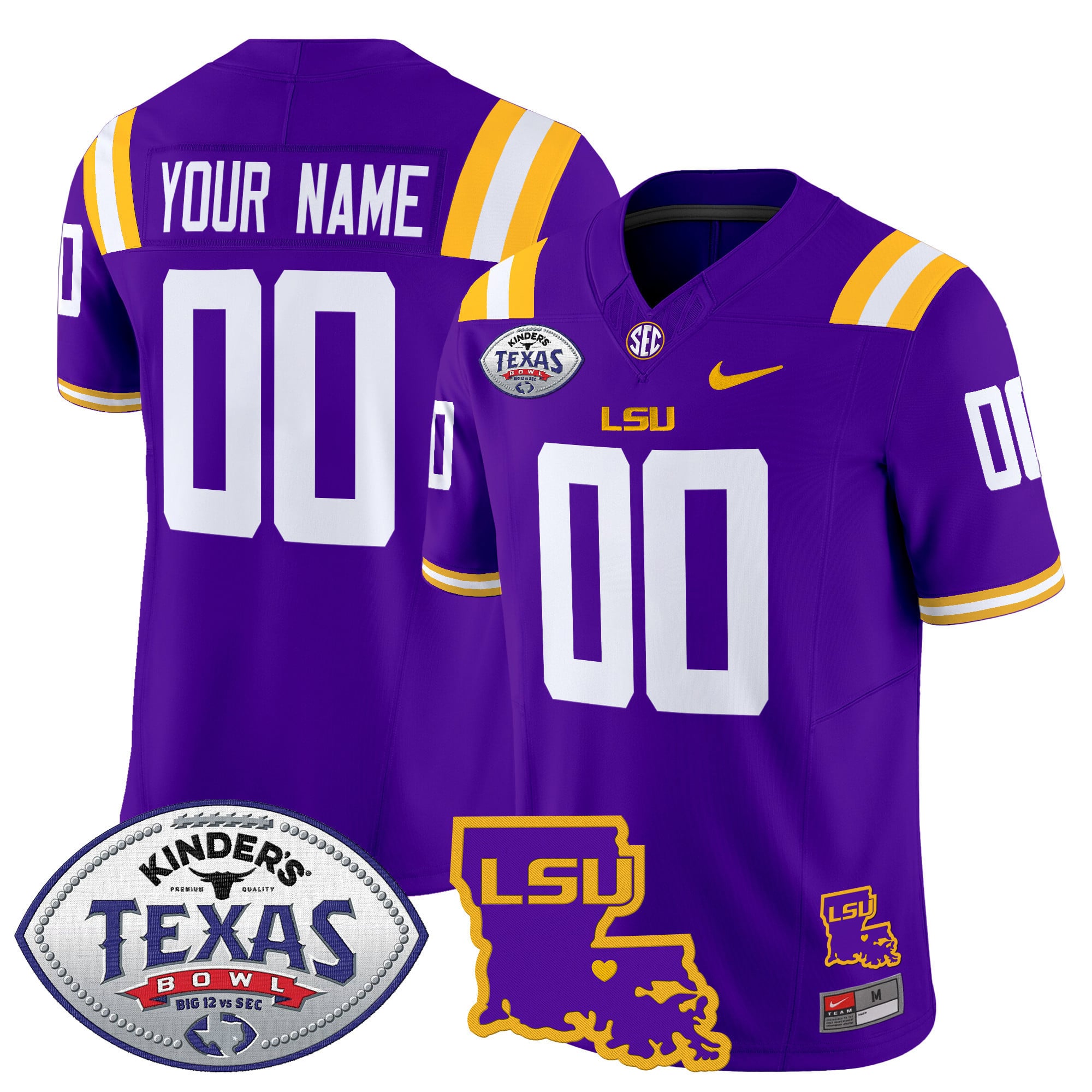 LSU Tigers 2024 Texas Bowl Patch Vapor Limited Custom Jersey – All Stitched