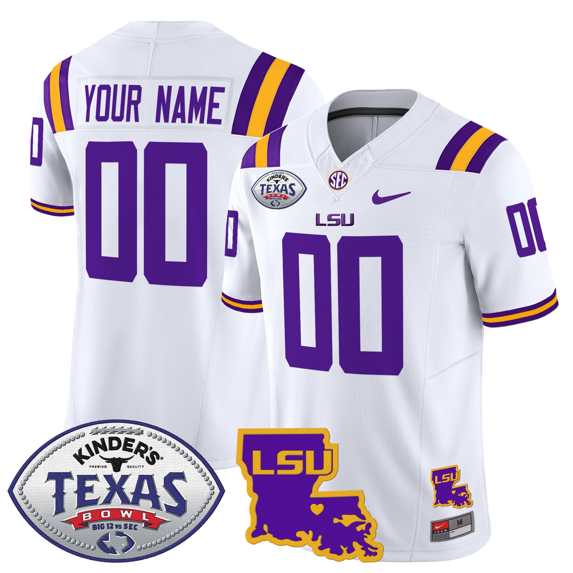 LSU Tigers 2024 Texas Bowl Patch Vapor Limited Custom Jersey – All Stitched