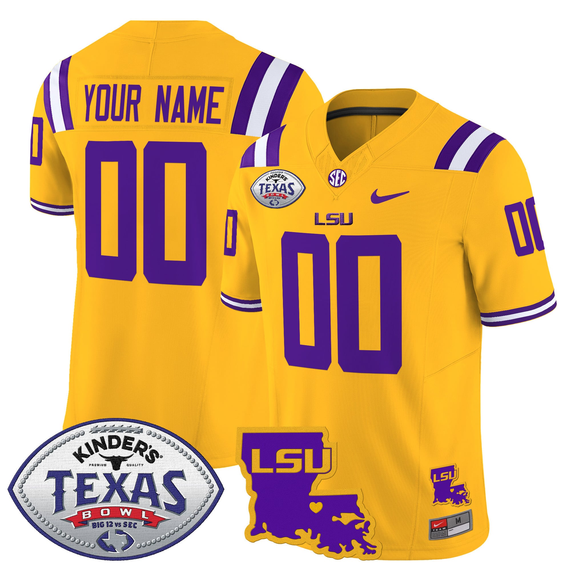 LSU Tigers 2024 Texas Bowl Patch Vapor Limited Custom Jersey – All Stitched