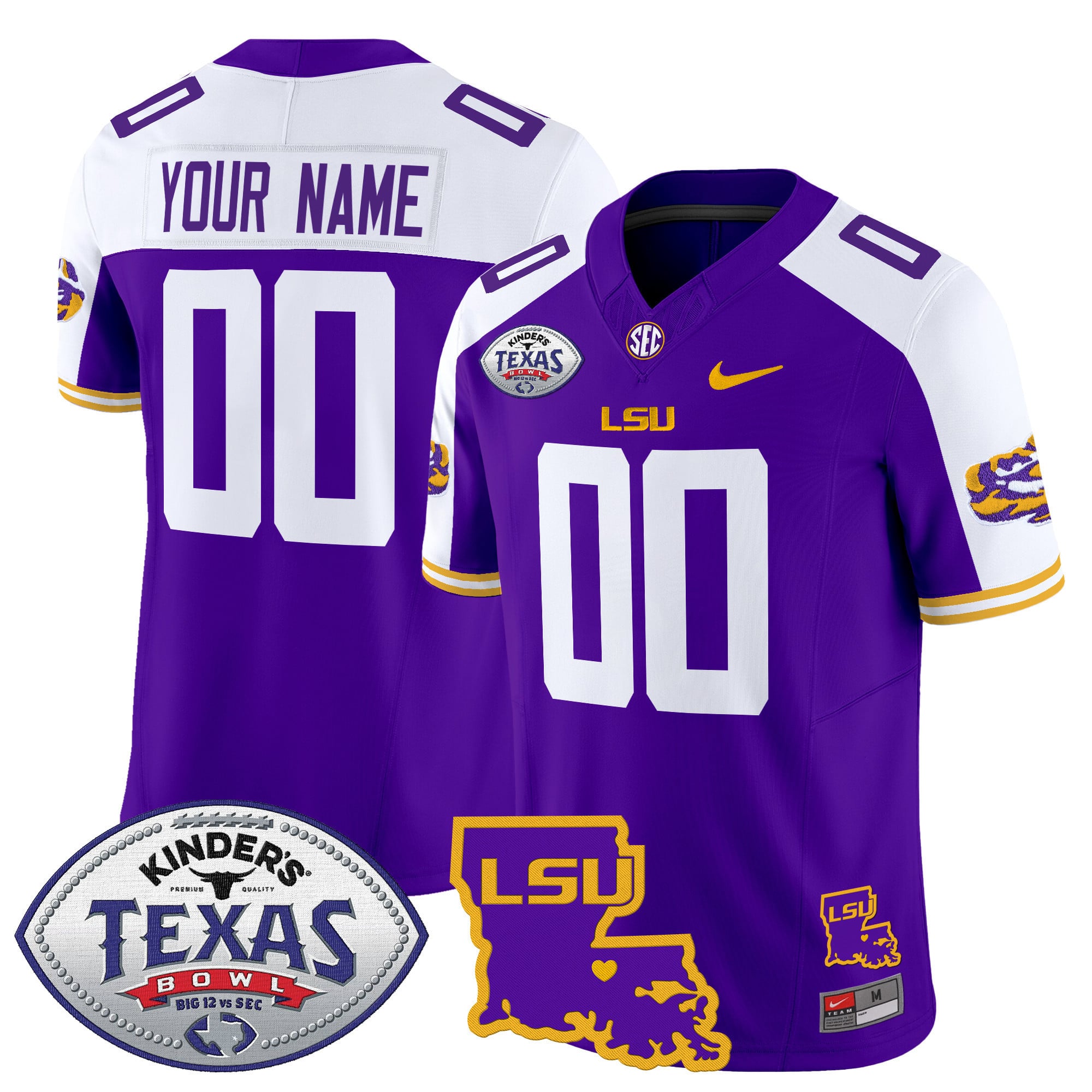 LSU Tigers 2024 Texas Bowl Patch Vapor Limited Custom Jersey – All Stitched
