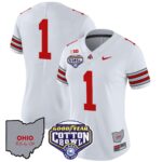 Women’s Ohio State Buckeyes ‘Heritage Stripe’ Cotton Bowl Patch Vapor Limited Jersey – All Stitched