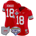Women’s Ohio State Buckeyes ‘Heritage Stripe’ Cotton Bowl Patch Vapor Limited Jersey – All Stitched