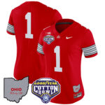 Women’s Ohio State Buckeyes ‘Heritage Stripe’ Cotton Bowl Patch Vapor Limited Jersey – All Stitched