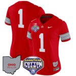 Women’s Ohio State Buckeyes ‘Heritage Stripe’ Cotton Bowl Patch Vapor Limited Jersey – All Stitched