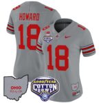 Women’s Ohio State Buckeyes ‘Heritage Stripe’ Cotton Bowl Patch Vapor Limited Jersey – All Stitched