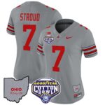 Women’s Ohio State Buckeyes ‘Heritage Stripe’ Cotton Bowl Patch Vapor Limited Jersey – All Stitched