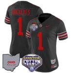 Women’s Ohio State Buckeyes ‘Heritage Stripe’ Cotton Bowl Patch Vapor Limited Jersey – All Stitched