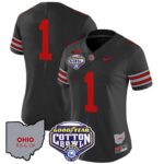 Women’s Ohio State Buckeyes ‘Heritage Stripe’ Cotton Bowl Patch Vapor Limited Jersey – All Stitched
