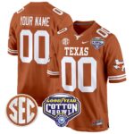 Texas Longhorns Cotton Bowl Patch Game Custom Jersey – All Stitched