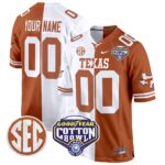 Texas Longhorns Cotton Bowl Patch Game Custom Jersey – All Stitched