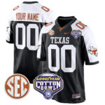 Texas Longhorns Cotton Bowl Patch Game Custom Jersey – All Stitched