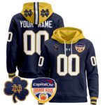 Notre Dame Fighting Irish Orange Bowl Patch Custom Pullover Hoodie – All Stitched