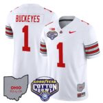 Men’s Ohio State Buckeyes ‘Heritage Stripe’ Cotton Bowl Patch Vapor Limited Jersey – All Stitched