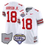 Men’s Ohio State Buckeyes ‘Heritage Stripe’ Cotton Bowl Patch Vapor Limited Jersey – All Stitched