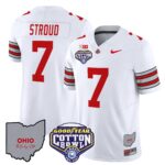 Men’s Ohio State Buckeyes ‘Heritage Stripe’ Cotton Bowl Patch Vapor Limited Jersey – All Stitched