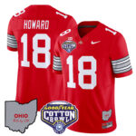 Men’s Ohio State Buckeyes ‘Heritage Stripe’ Cotton Bowl Patch Vapor Limited Jersey – All Stitched