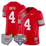 Men’s Ohio State Buckeyes ‘Heritage Stripe’ Cotton Bowl Patch Vapor Limited Jersey – All Stitched