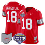 Men’s Ohio State Buckeyes ‘Heritage Stripe’ Cotton Bowl Patch Vapor Limited Jersey – All Stitched