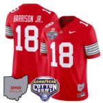 Men’s Ohio State Buckeyes ‘Heritage Stripe’ Cotton Bowl Patch Vapor Limited Jersey – All Stitched