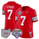 Men’s Ohio State Buckeyes ‘Heritage Stripe’ Cotton Bowl Patch Vapor Limited Jersey – All Stitched