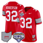 Men’s Ohio State Buckeyes ‘Heritage Stripe’ Cotton Bowl Patch Vapor Limited Jersey – All Stitched