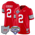 Men’s Ohio State Buckeyes ‘Heritage Stripe’ Cotton Bowl Patch Vapor Limited Jersey – All Stitched
