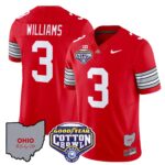 Men’s Ohio State Buckeyes ‘Heritage Stripe’ Cotton Bowl Patch Vapor Limited Jersey – All Stitched