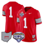 Men’s Ohio State Buckeyes ‘Heritage Stripe’ Cotton Bowl Patch Vapor Limited Jersey – All Stitched