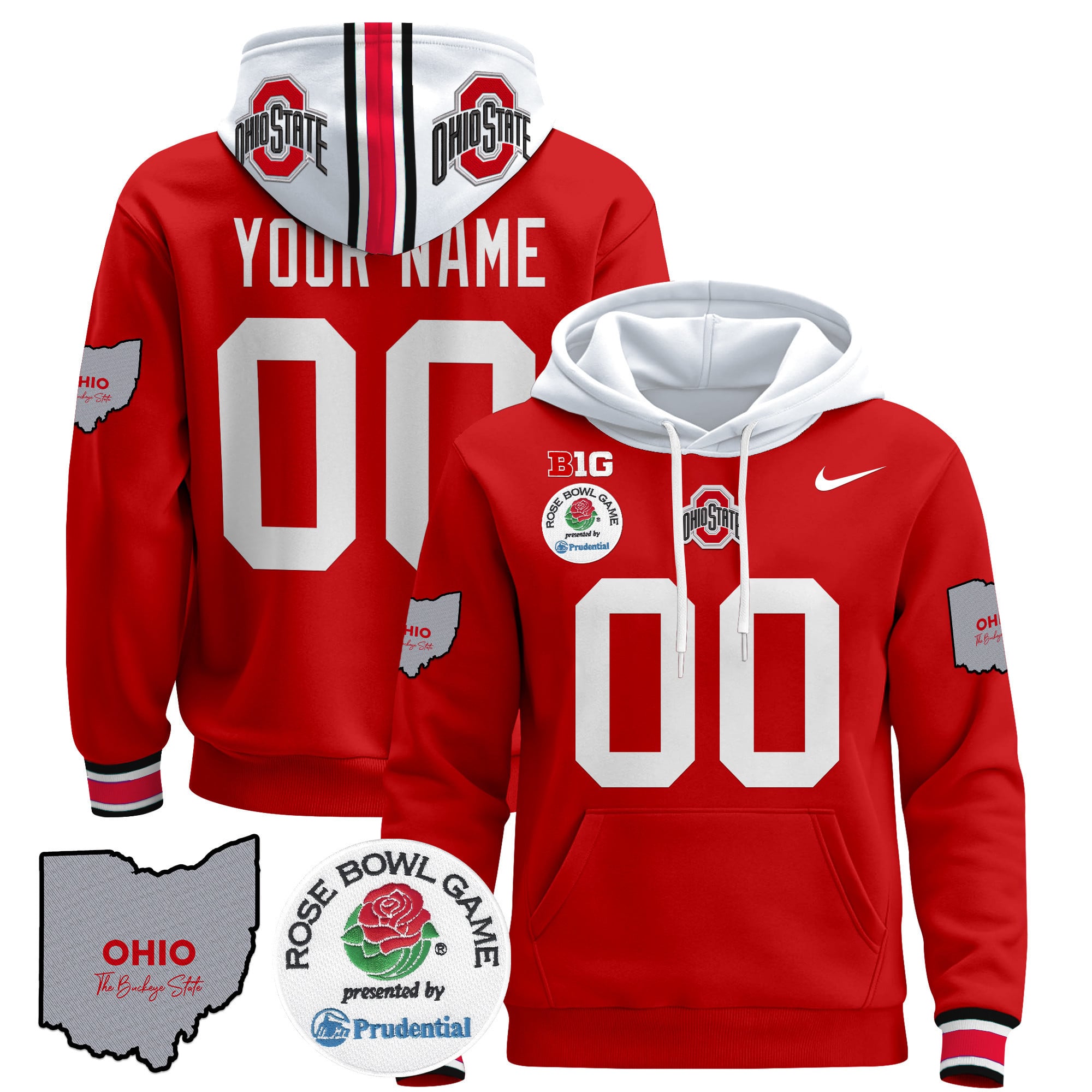 Ohio State Buckeyes Rose Bowl Custom Pullover Hoodie – All Stitched