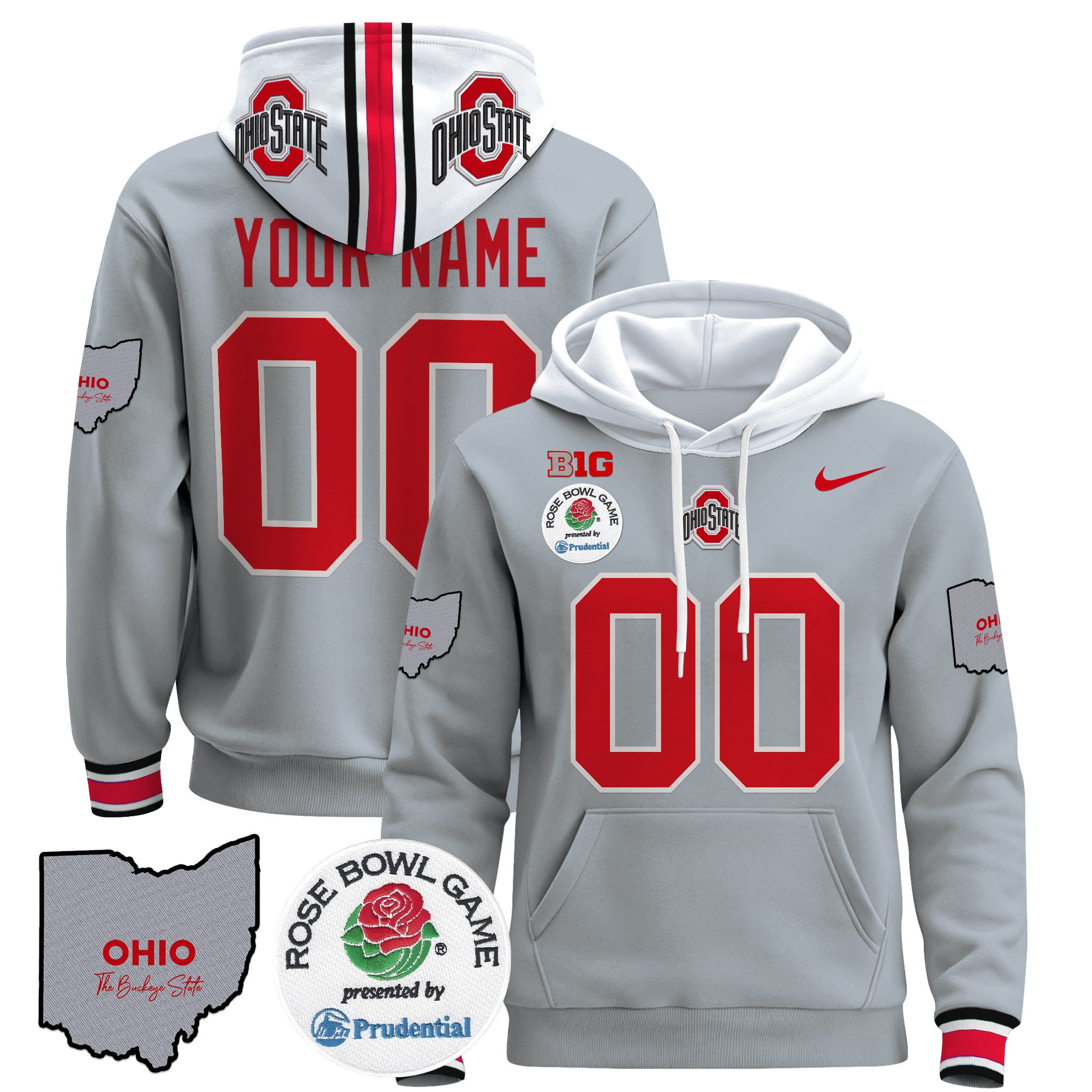 Ohio State Buckeyes Rose Bowl Custom Pullover Hoodie – All Stitched