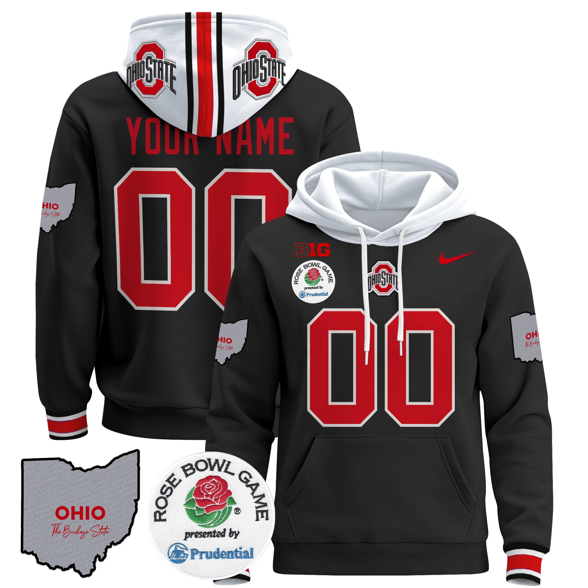 Ohio State Buckeyes Rose Bowl Custom Pullover Hoodie – All Stitched
