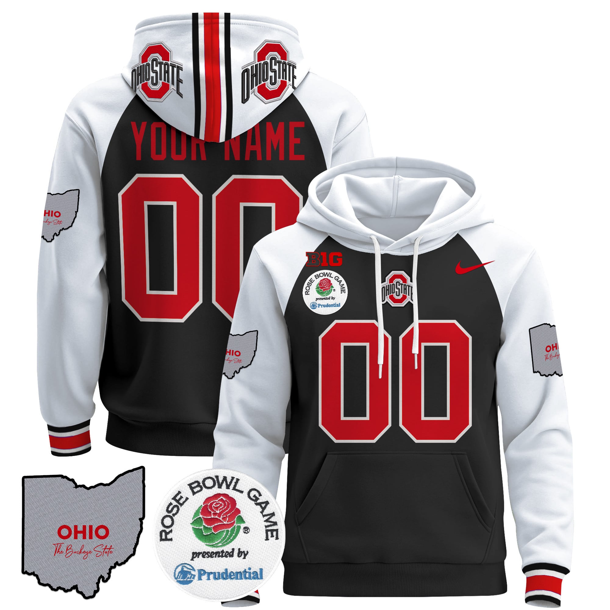 Ohio State Buckeyes Rose Bowl Custom Pullover Hoodie – All Stitched