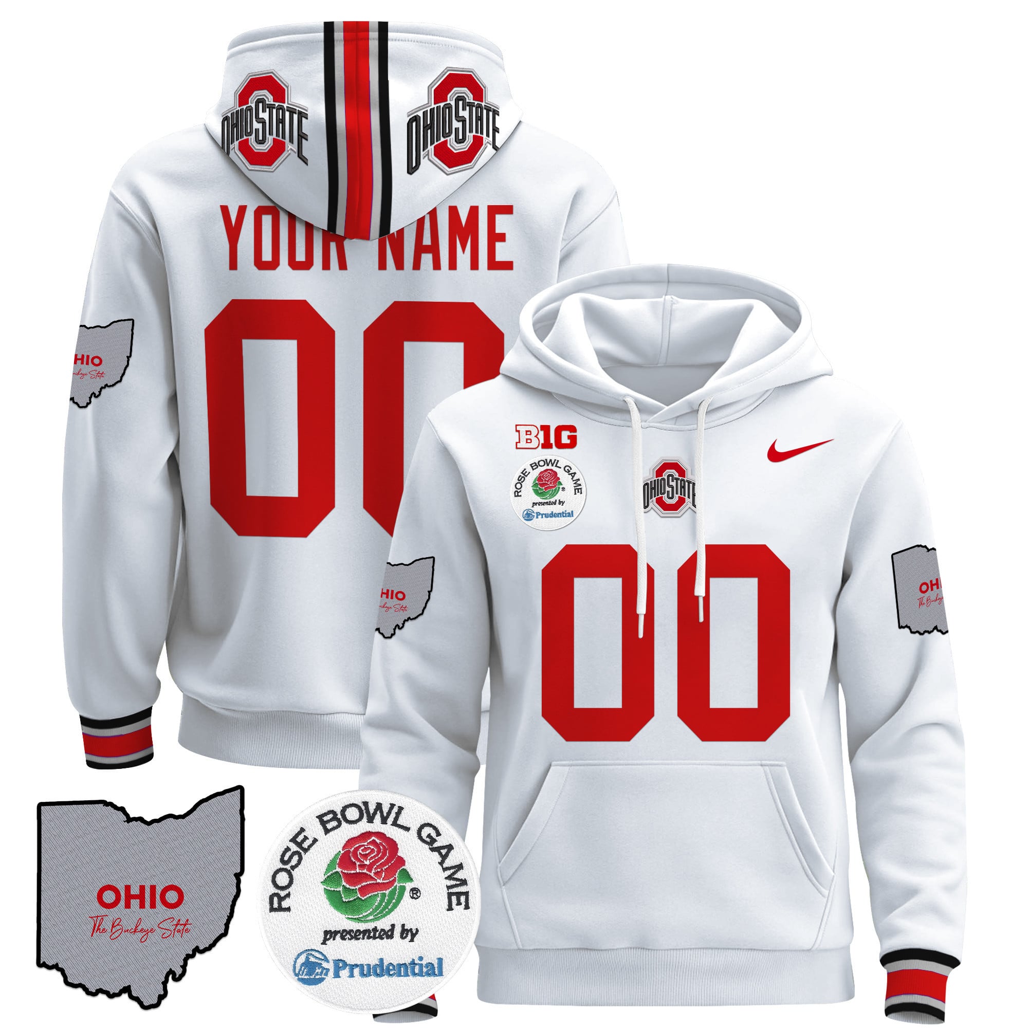 Ohio State Buckeyes Rose Bowl Custom Pullover Hoodie – All Stitched