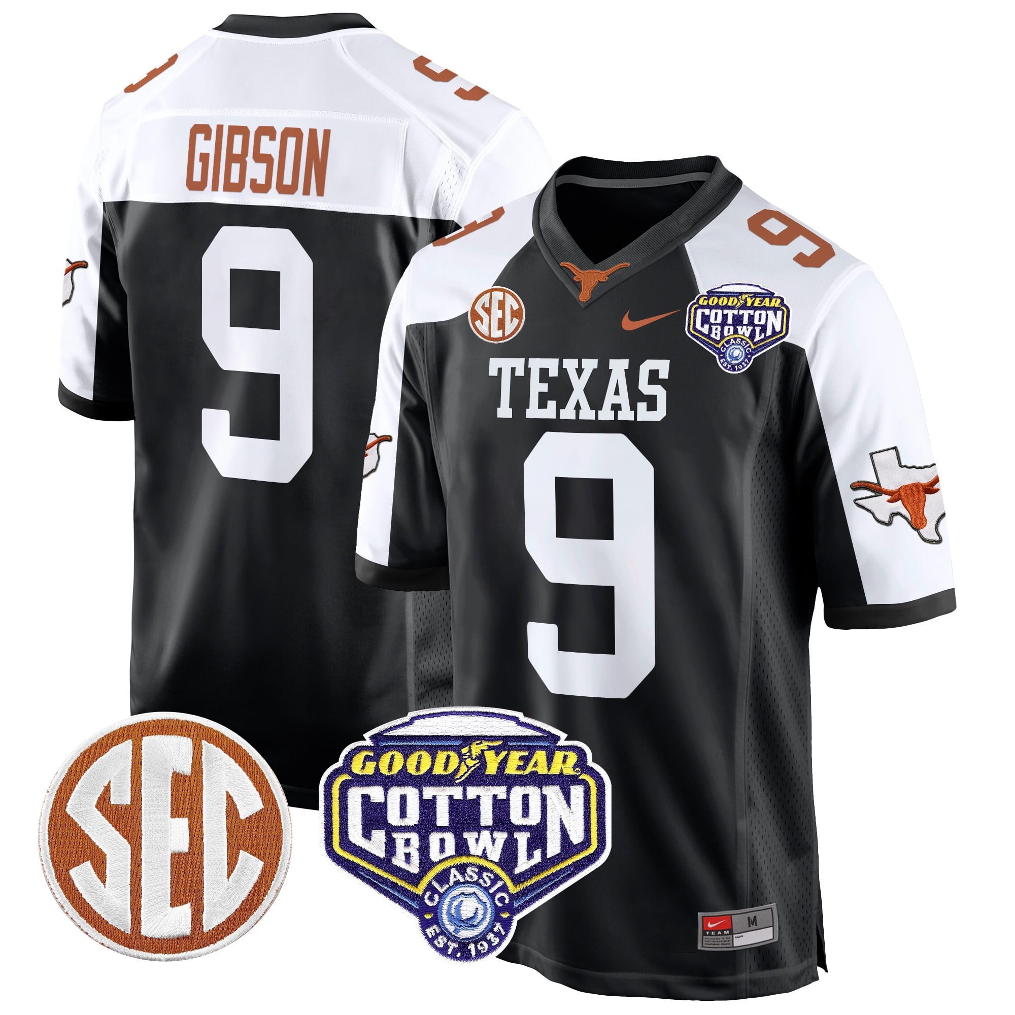 Men’s Texas Longhorns Cotton Bowl Patch Game Jersey – All Stitched