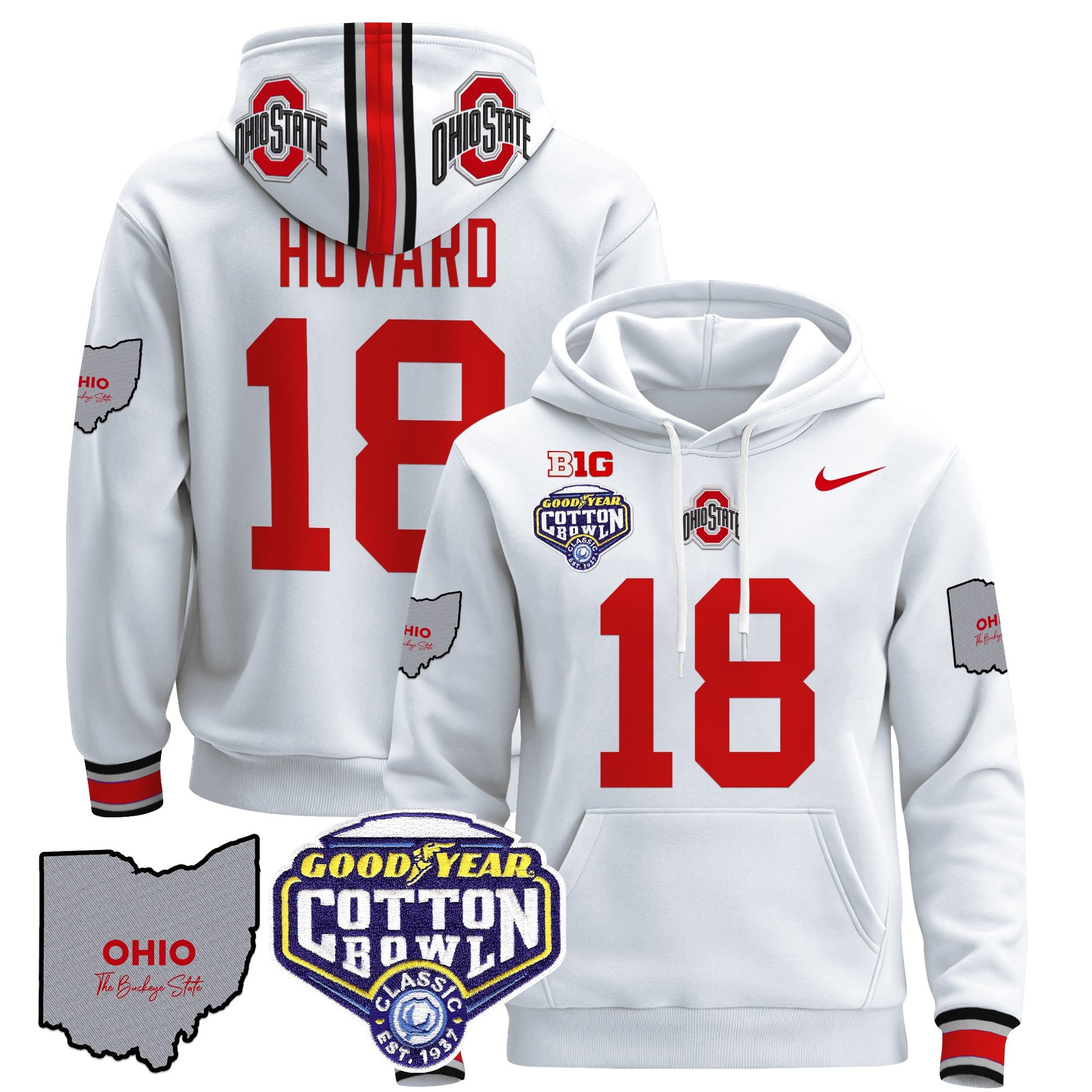 Ohio State Buckeyes Cotton Bowl Patch Pullover Hoodie – All Stitched