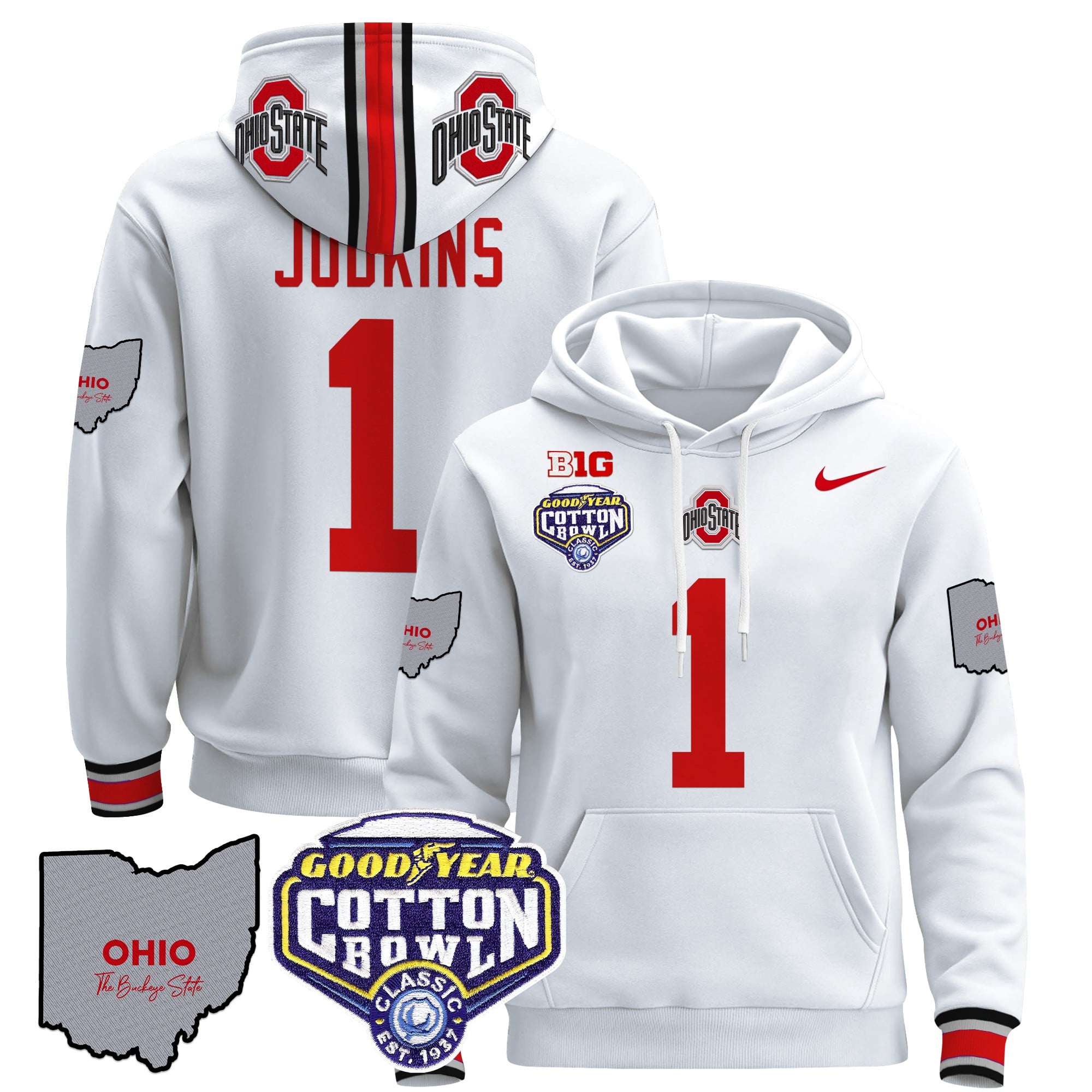 Ohio State Buckeyes Cotton Bowl Patch Pullover Hoodie – All Stitched