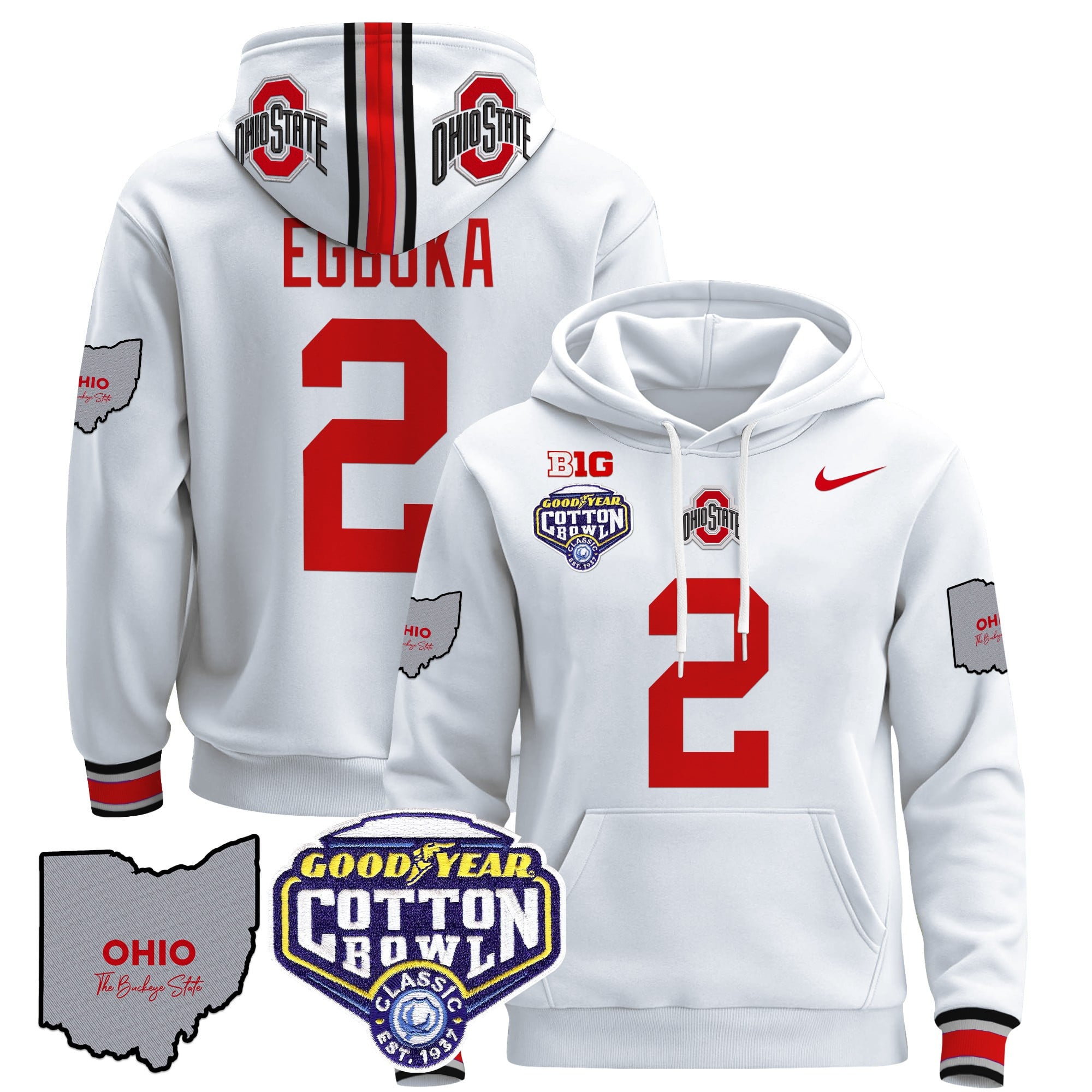 Ohio State Buckeyes Cotton Bowl Patch Pullover Hoodie – All Stitched